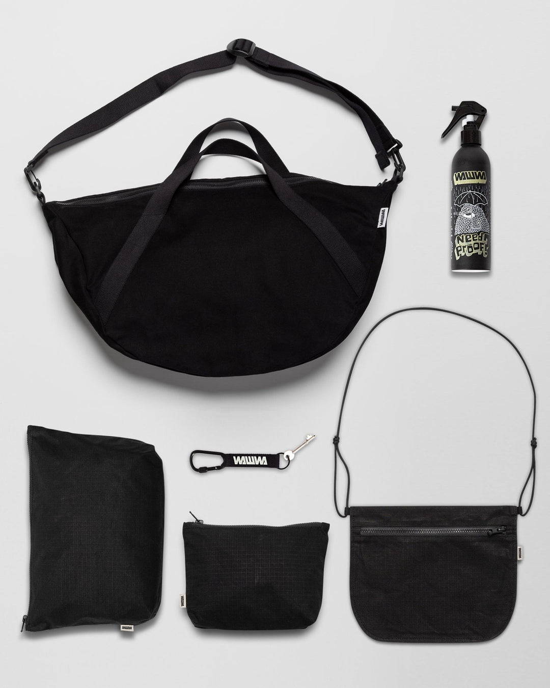 Water Resistant Duffle Bag Travel Set - Black