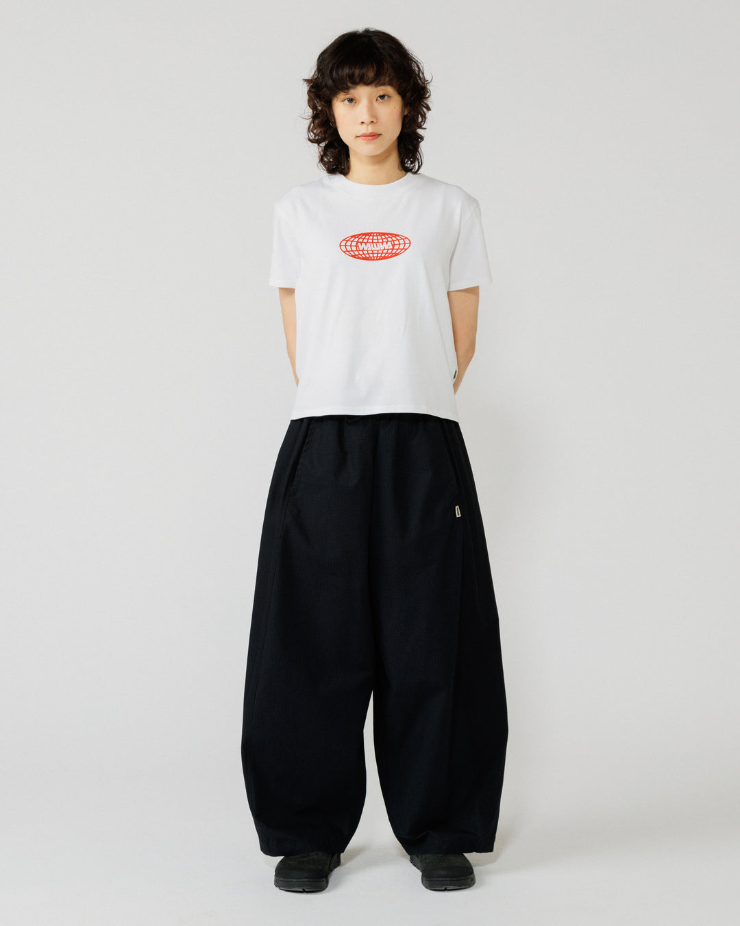 Global Logo Cropped T-Shirt - White