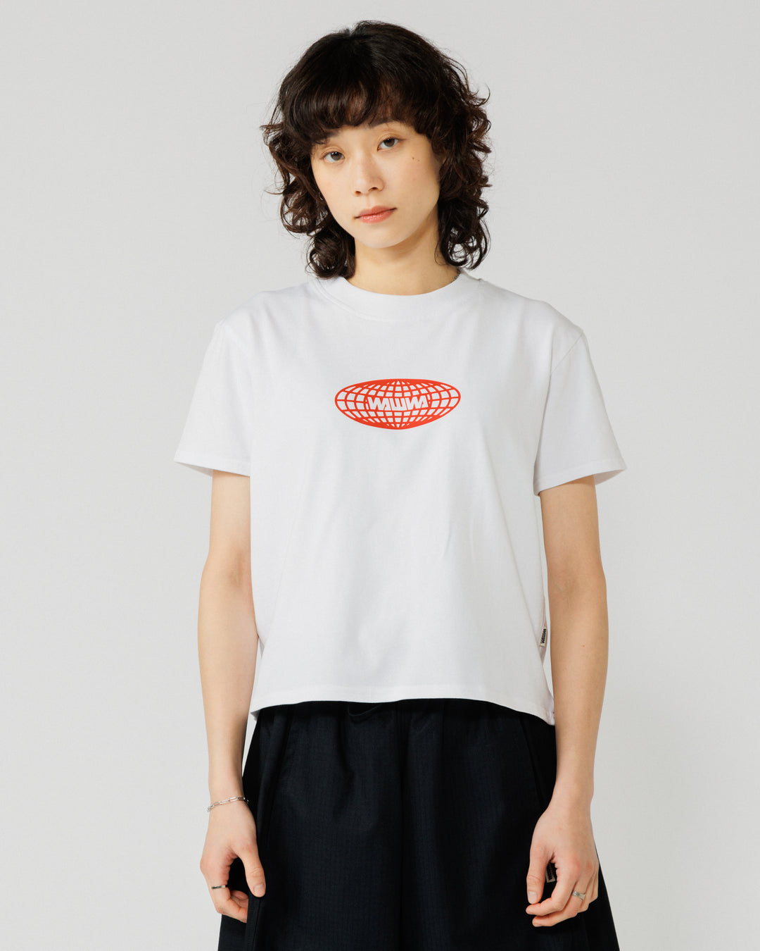 Global Logo Cropped T-Shirt - White