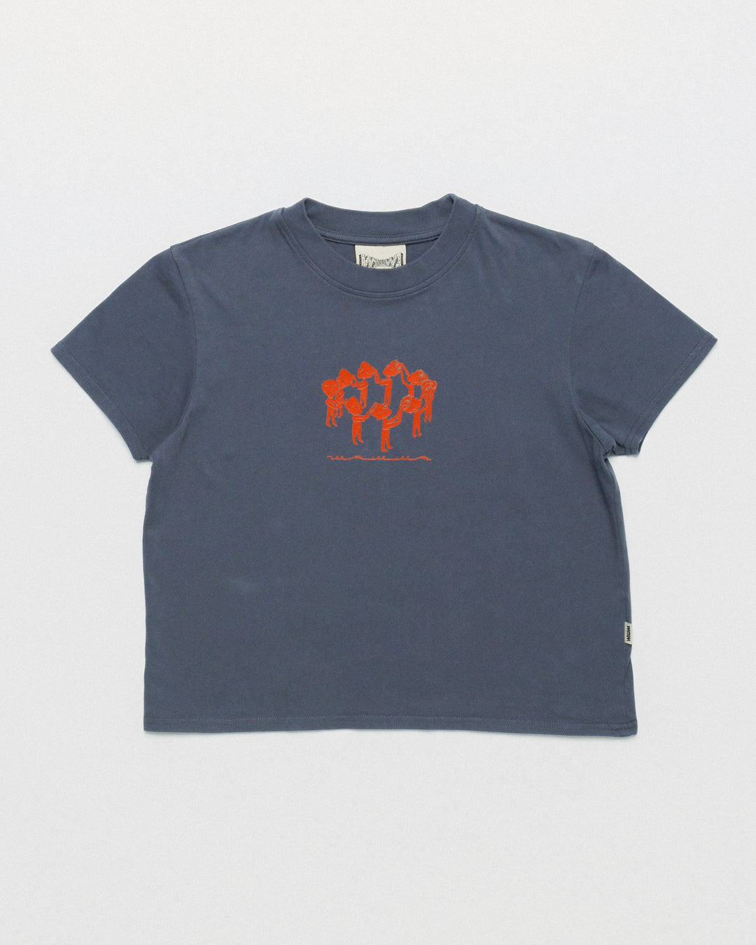 Linear Notion Cropped T-Shirt - Washed Blue