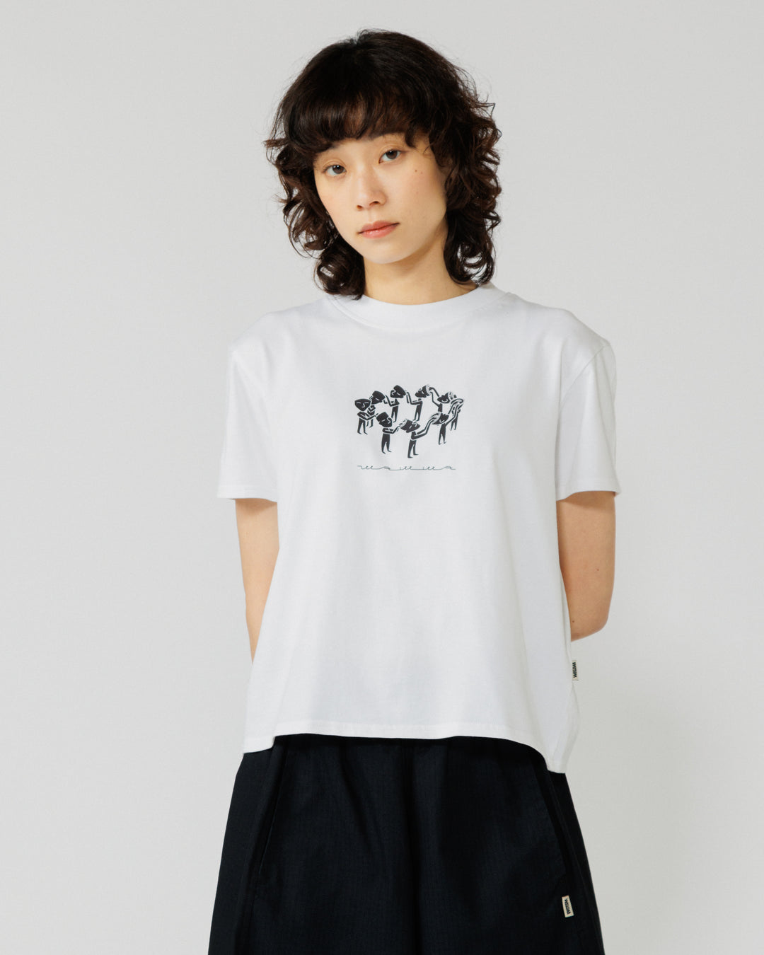 Linear Notion Cropped T-Shirt - White