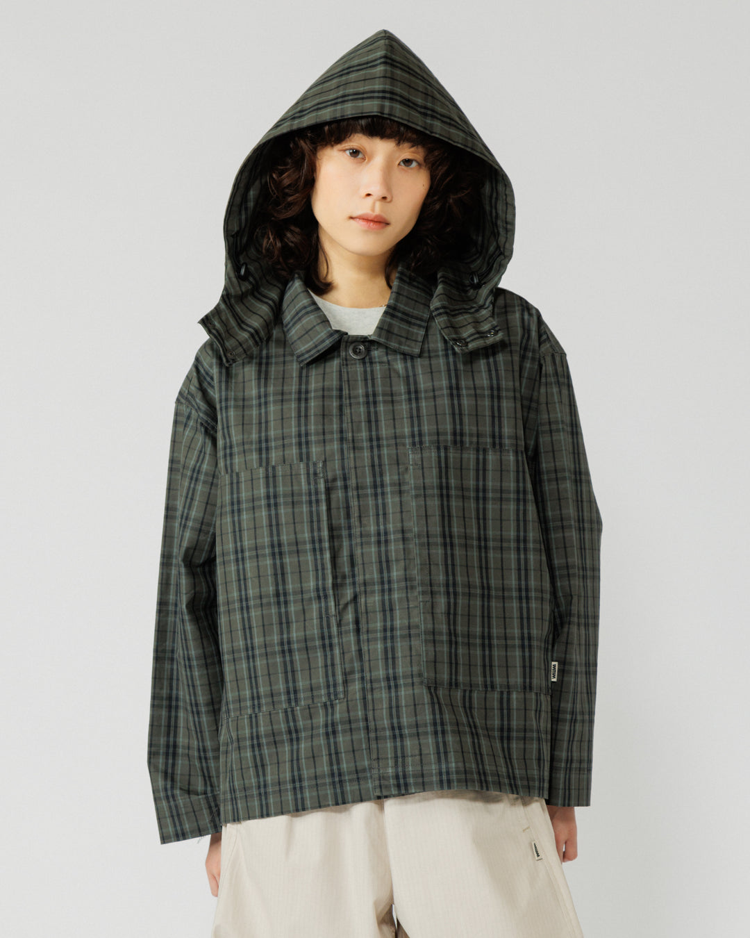 Detachable Hood - Charcoal Check