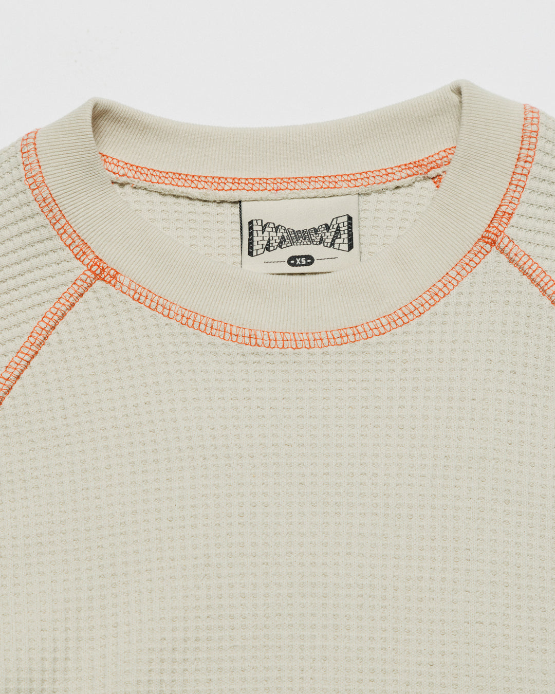 Range Waffle Sweat - Stone/Orange