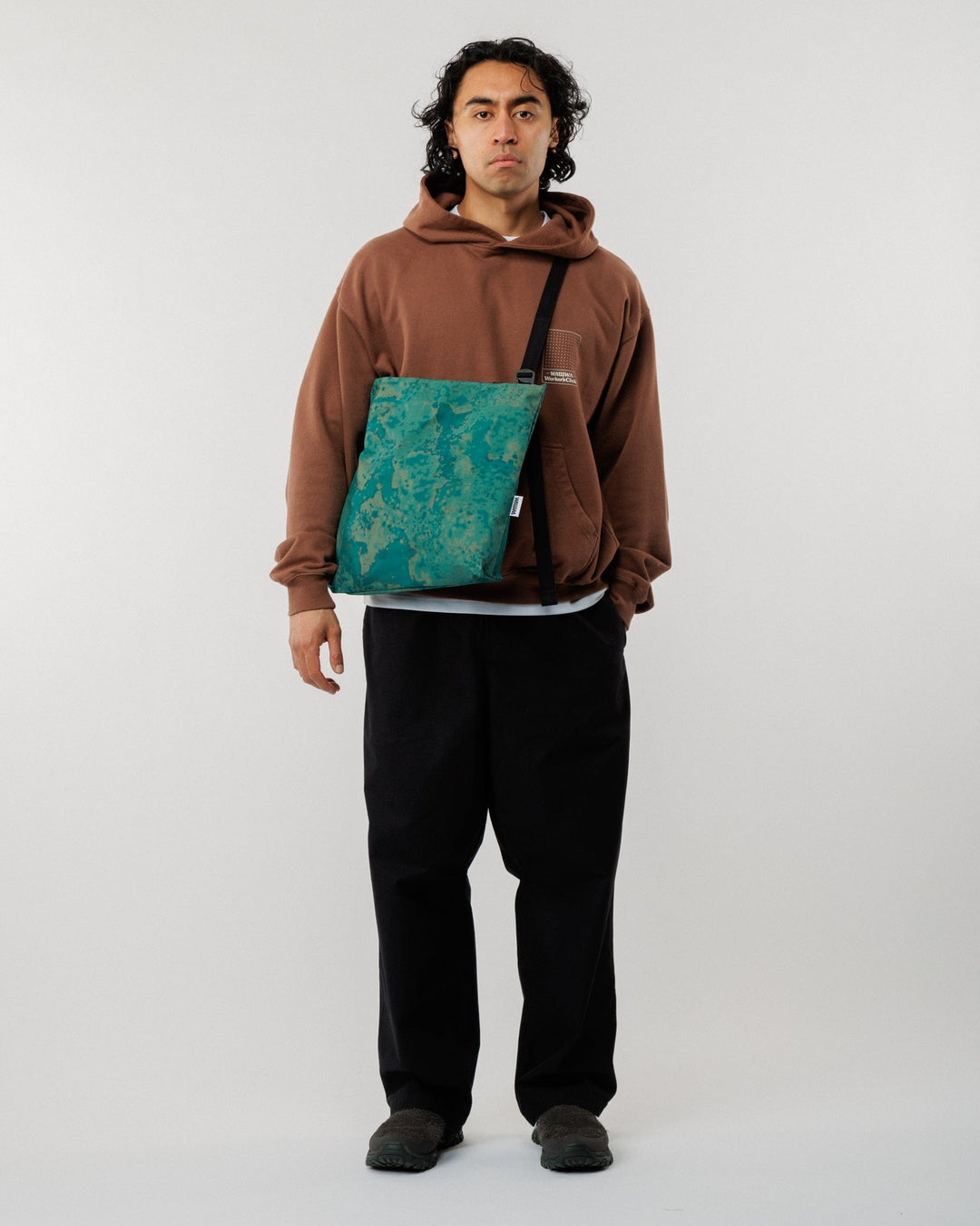 Water Resistant Messenger Bag - Blue Ink