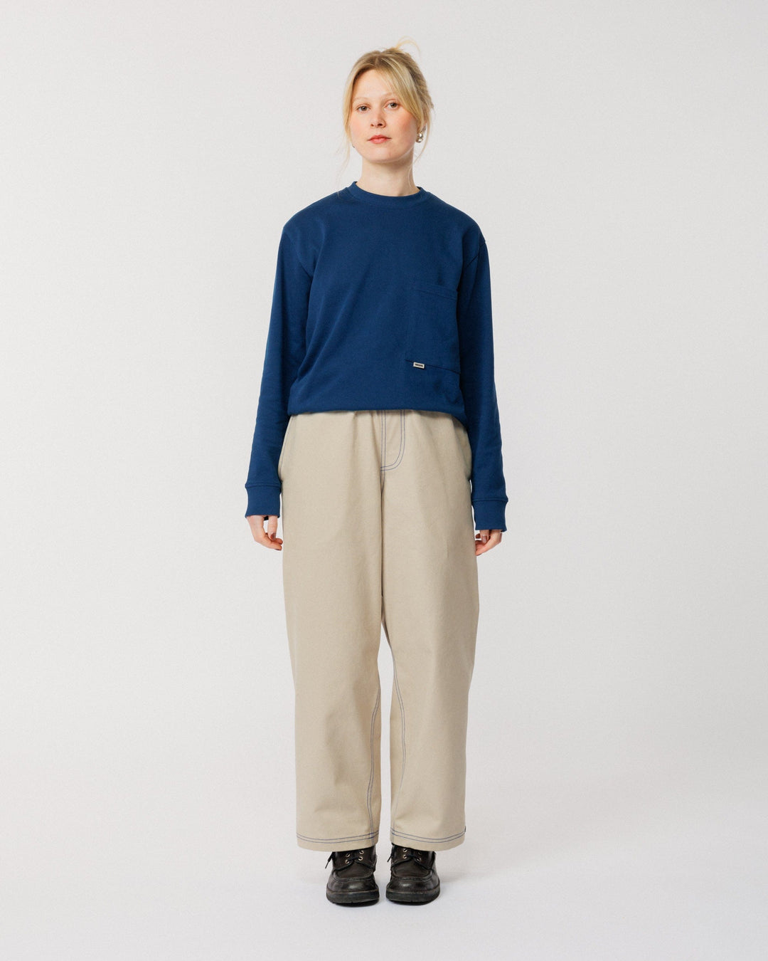 Zama Pant - Stone/Cobalt Contrast