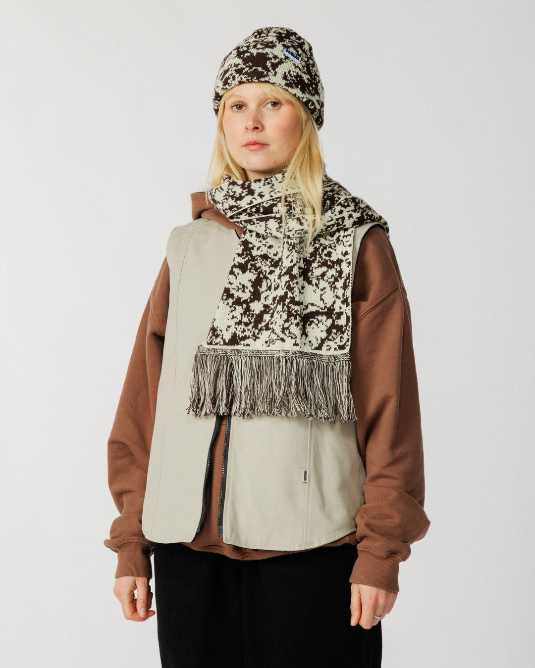 Barley Scarf - Brown & Natural