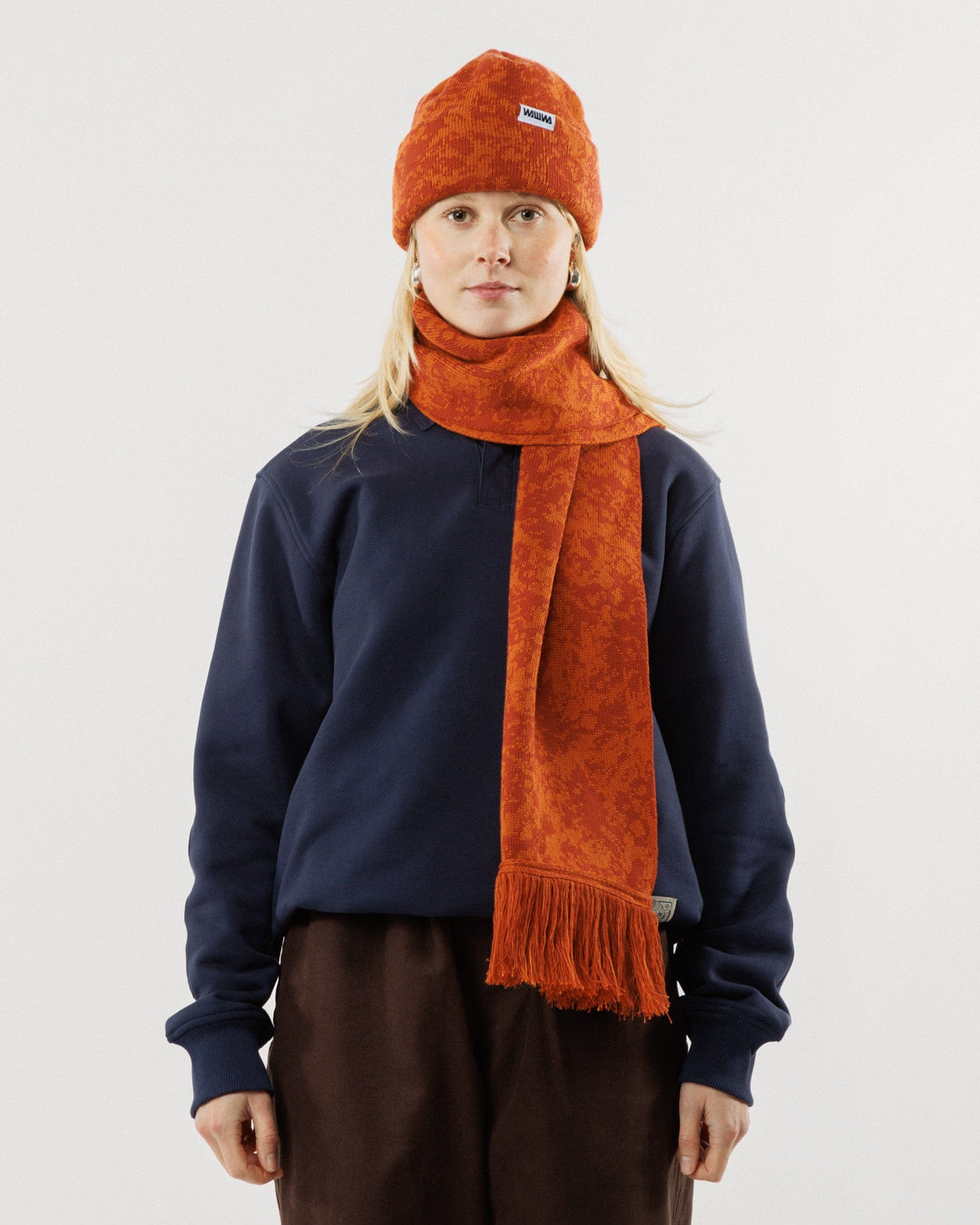 Barley Hat & Scarf Gift Set - Terracotta & Rust