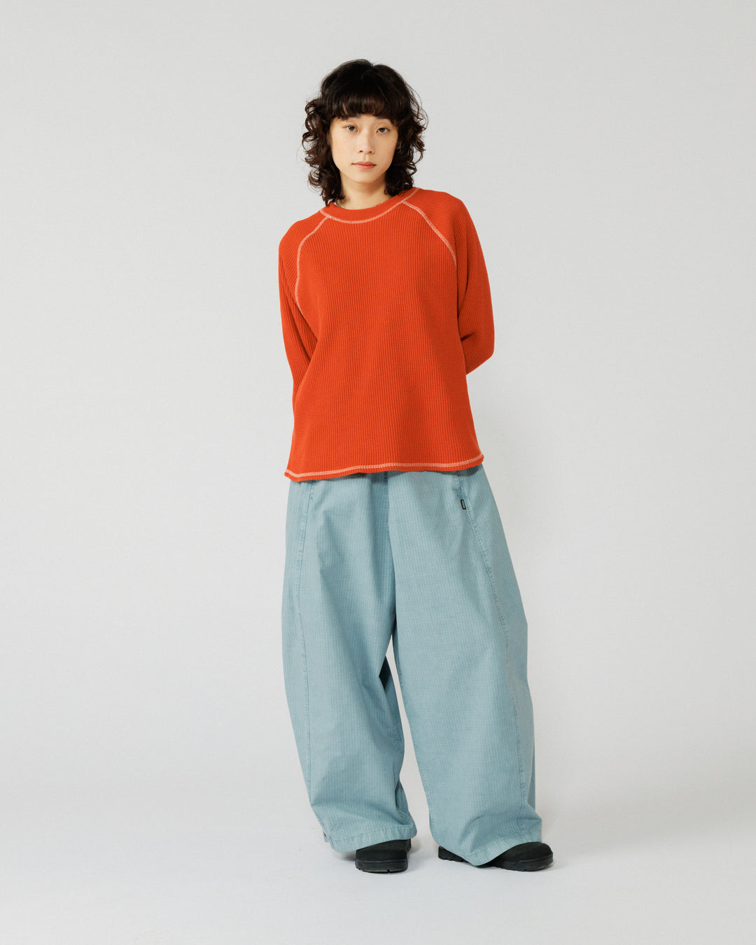Range Waffle Sweat - Signal Red/Ecru