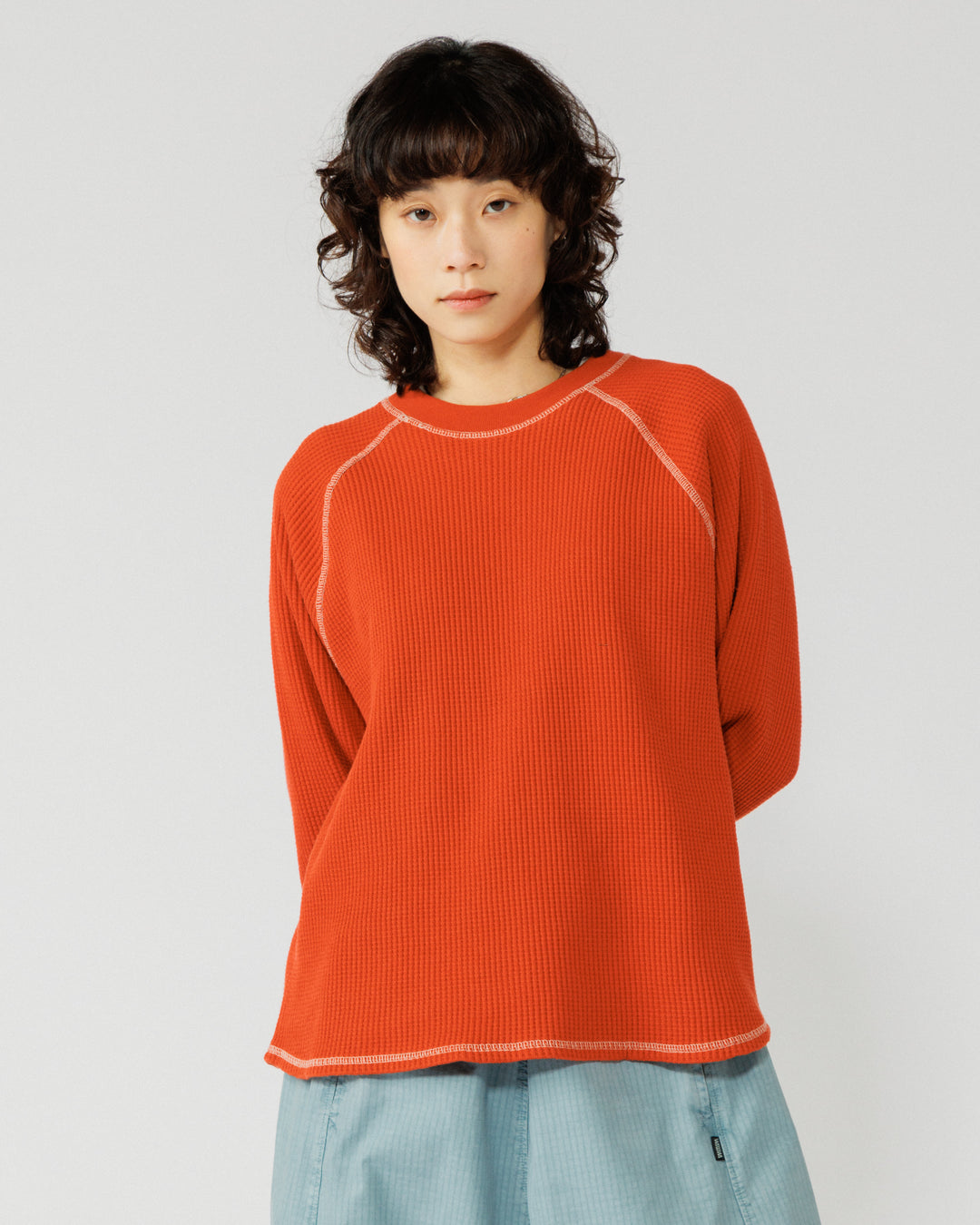 Range Waffle Sweat - Signal Red/Ecru
