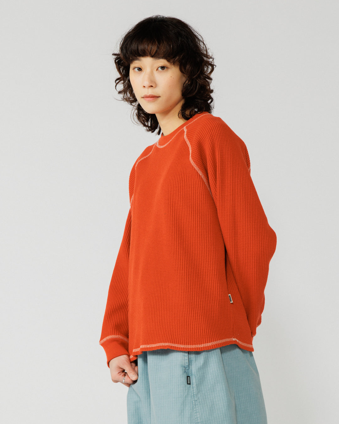 Range Waffle Sweat - Signal Red/Ecru