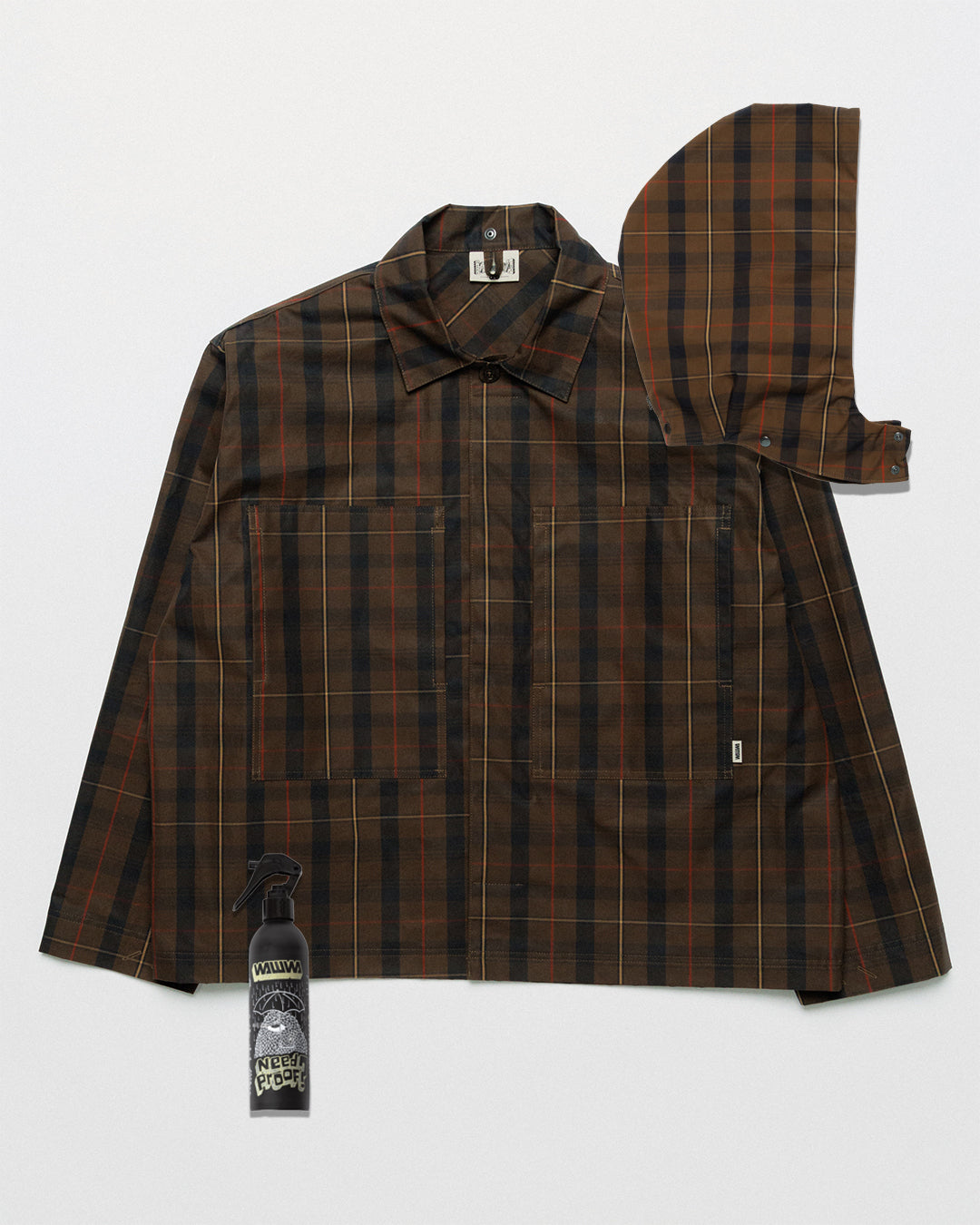 Nell Overshirt & Hood Set - Brown Check