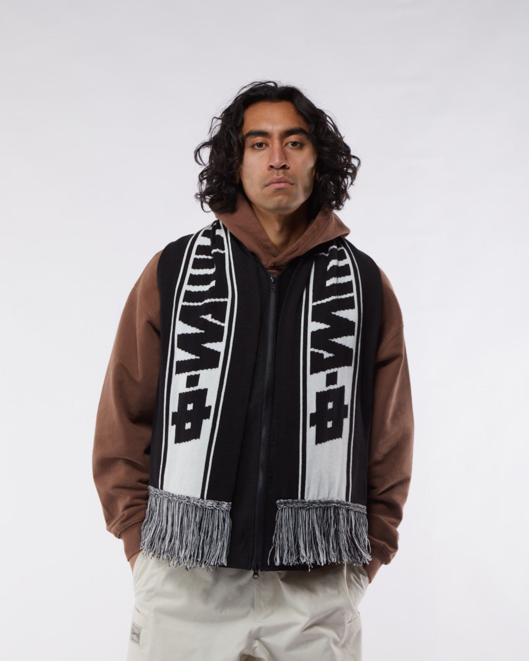 Soccer Scarf - Black/White