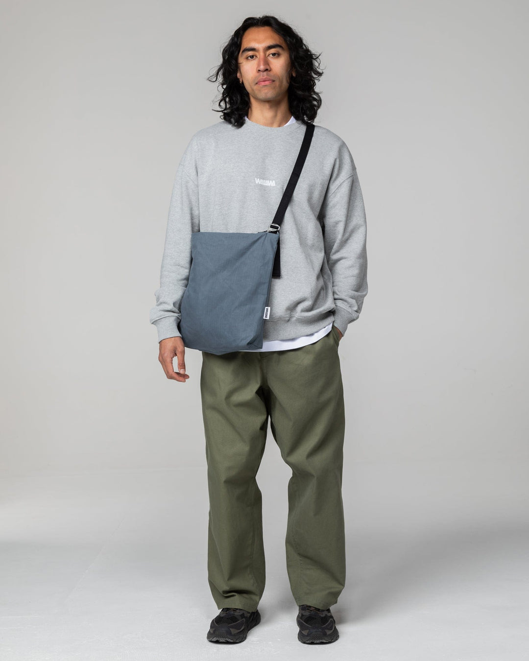 Water Resistant Messenger Bag - Slate Blue