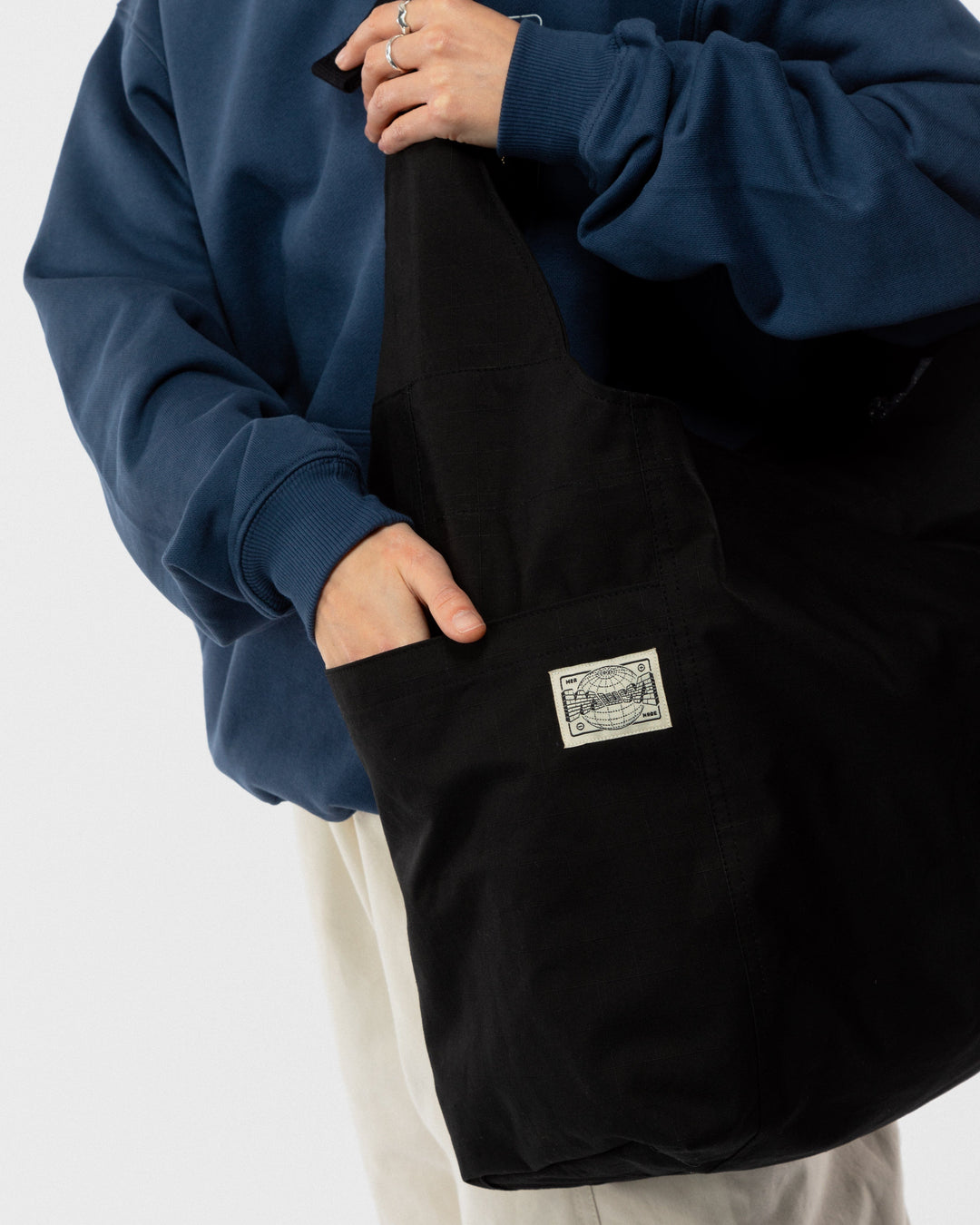 Studio Ripstop Crossbody Tote - Black